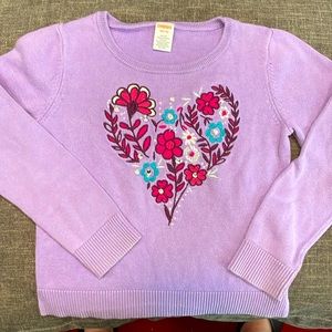 Gymboree "Back to Blooms" Nordic Folk Lavender Sweater - Size M (7-8)